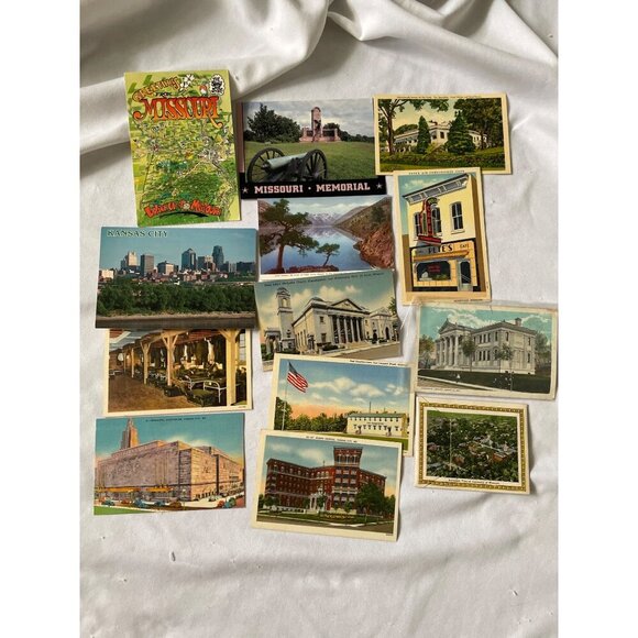 Vintage Missouri Postcards Lot Of 12 With Fold-Out Set - Picture 1 of 7